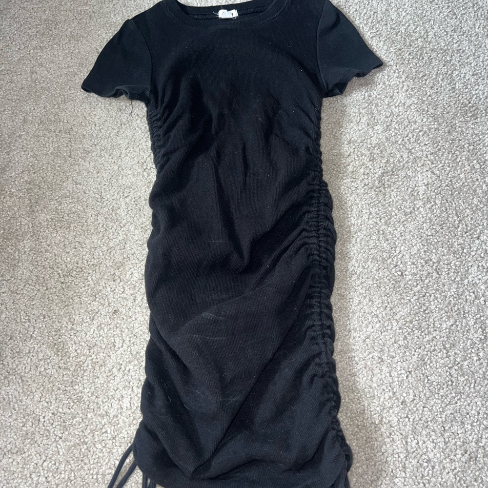 Elegant Black Ruched Dress